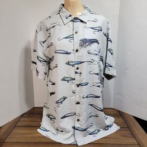 Jack O'neill Collection SS Full Button Shirt Fishing Lures - Size Medium NWT